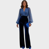 Grimelda | Velvet Jumpsuit with V-Neck