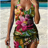 Filipa - Floral Graphic Tankini with Shorts, Tummy Control Effect