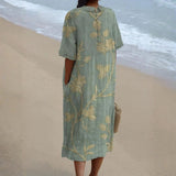 Ibiza - Floral Dress with a Charming Peter Pan Collar