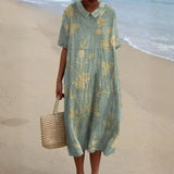 Ibiza - Floral Dress with a Charming Peter Pan Collar