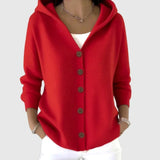 Yolande - Comfortable Hooded Knit Cardigan