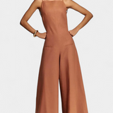 Belén Wide-Leg Halter Jumpsuit with Radiant Fall