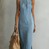 Tilly | Retro Lace Denim Dress