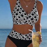 Sara - Two-Piece Bikini with Diamond Cut and Pattern