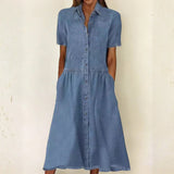 Bethany | Short-Sleeve Denim Dress