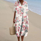 Petra - Vintage Linen-Style Floral Dress