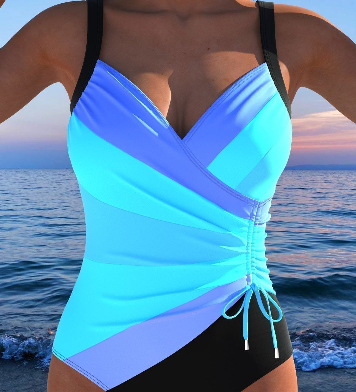 Adriana - Elegant swimsuit with colourful print