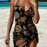 Filipa - Floral Graphic Tankini with Shorts, Tummy Control Effect