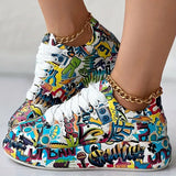 Veronika - Graffiti Design Trainers with Cushioning