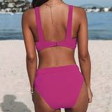Clara - High-Waisted Plain Swimsuit
