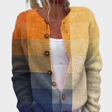 Chiara - Autumn Chequered Cardigan