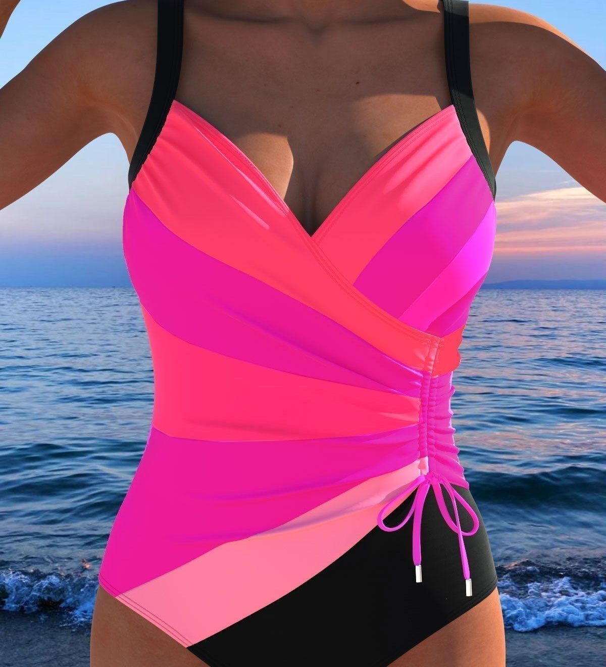 Adriana - Elegant swimsuit with a colourful print