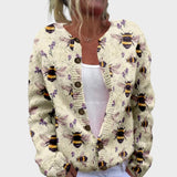 Federica - Autumn Bee and Flower Cardigan