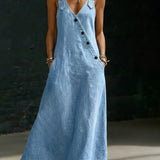 Niamh | Long Button-Down Denim Dress