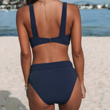 Clara - High-Waisted Plain Swimsuit
