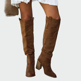 Knee-high leather orthopaedic boots
