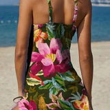 Filipa - Floral Graphic Tankini with Shorts, Tummy Control Effect