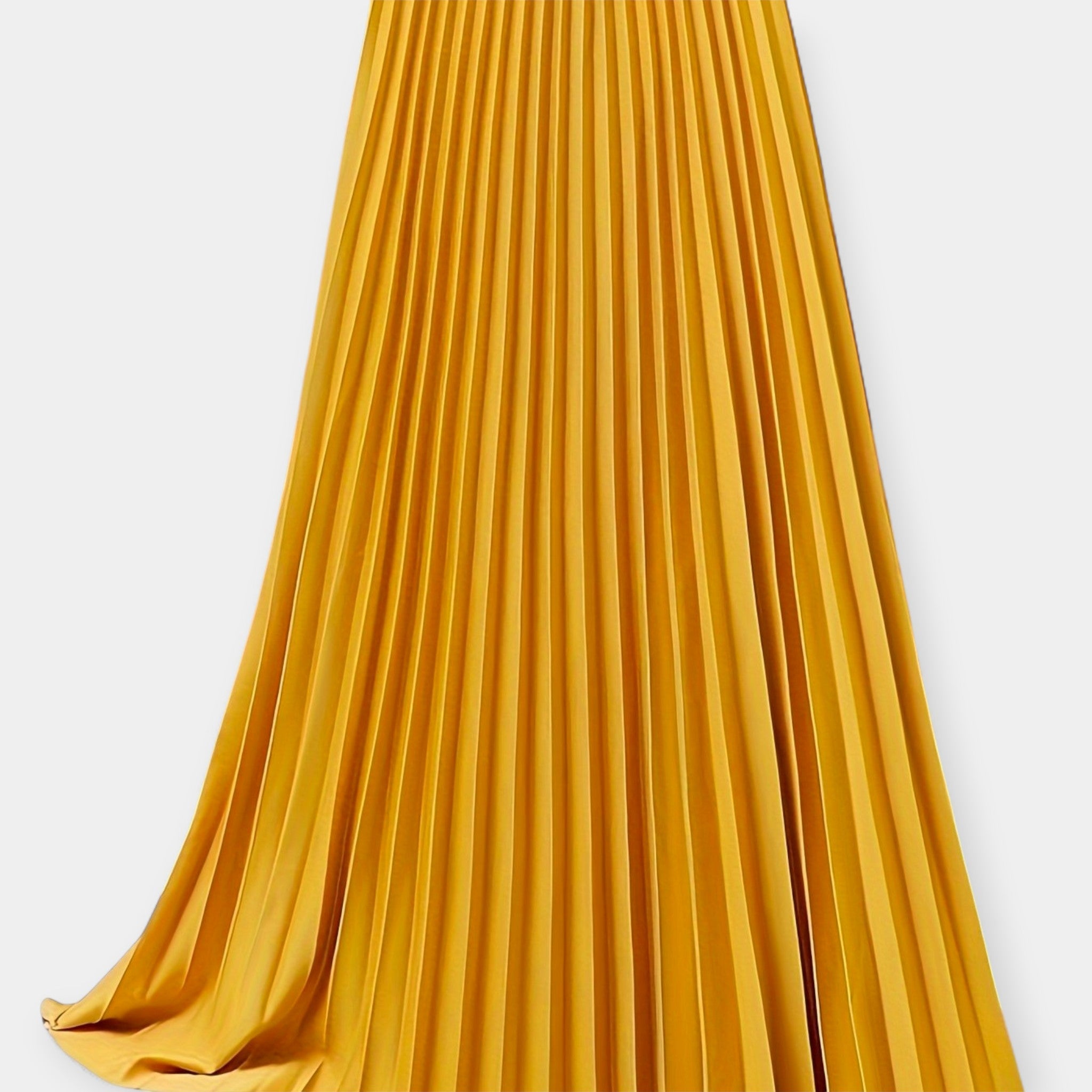 Pleated Satin Maxi Skirt