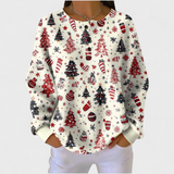Anna – Cream Jumper with Christmas Tree Pattern