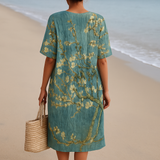 Lorena - Aqua Green Floral Dress