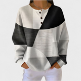 Ella – Black and White Colour-Block Jumper