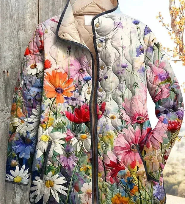 Hedvika – Quilted Jacket with Floral Print