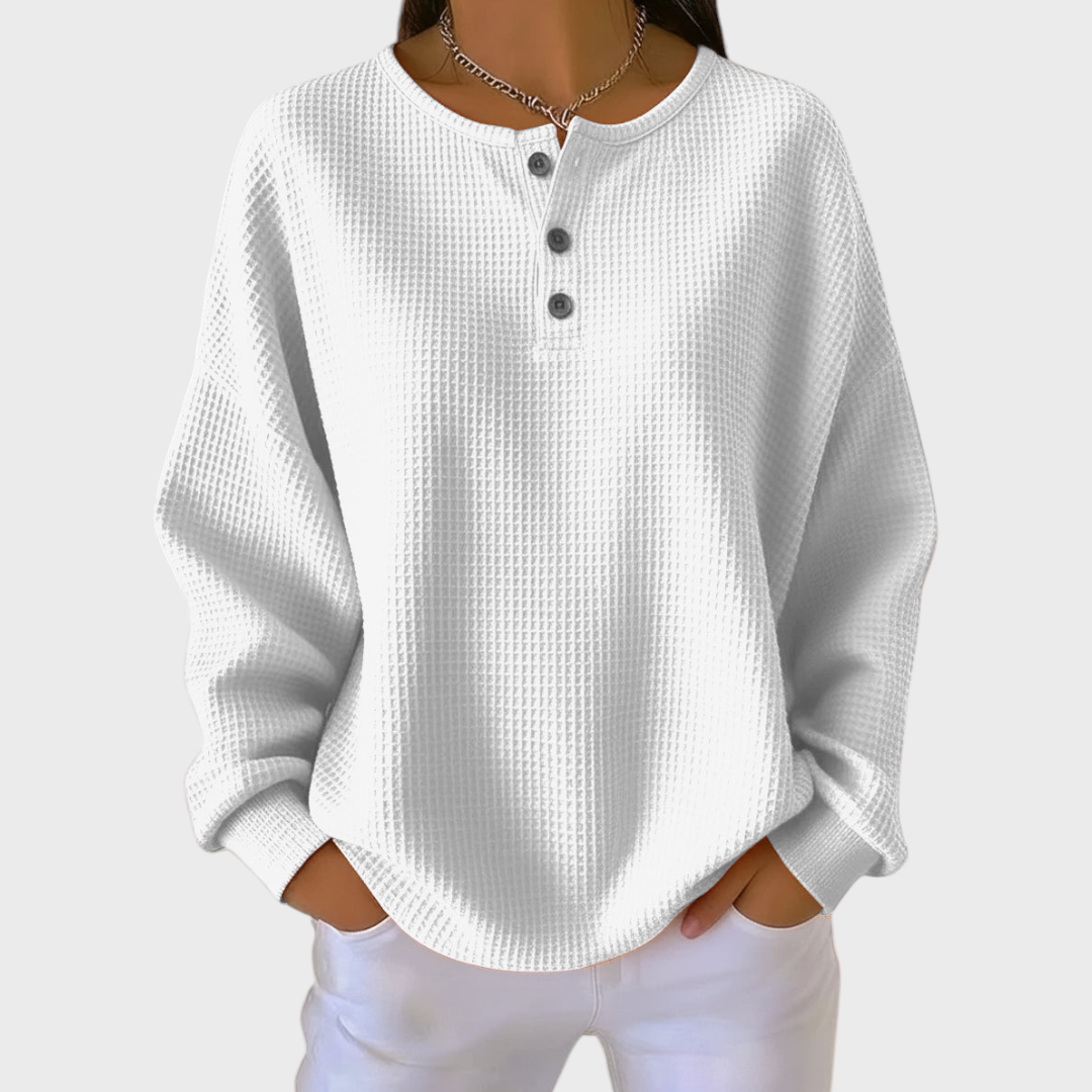 Hélène – Orange Jumper in Soft Waffle Knit