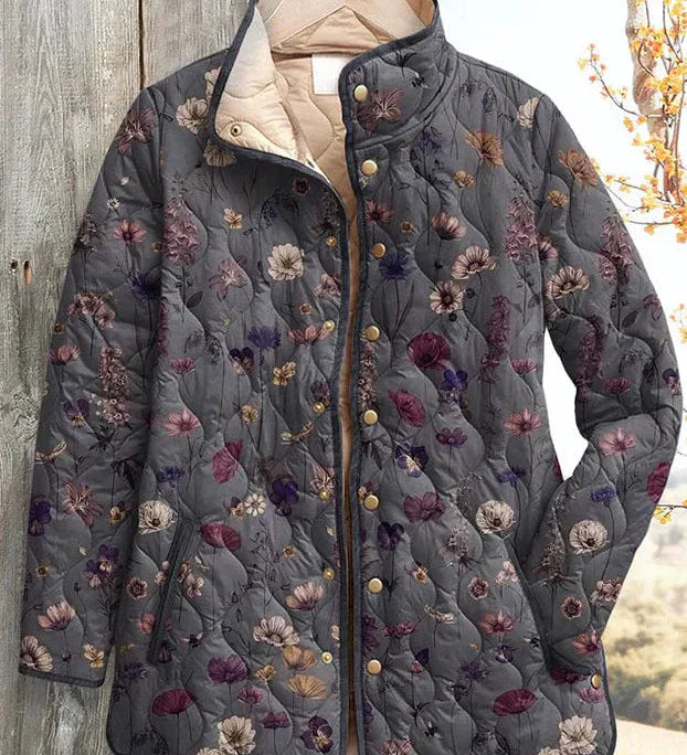 Lada – Quilted Jacket with Delicate Floral Print