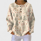 Mathilde – Cream Jumper with Delicate Christmas Tree Pattern