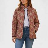 Milada – Quilted Jacket with Botanical Vine Pattern