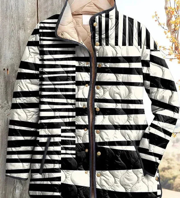 Nora – Quilted Jacket with Striped Pattern