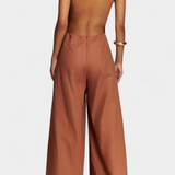 Belén Wide-Leg Halter Jumpsuit