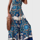Gabriella Wide-Leg Jumpsuit with Bold Print