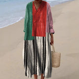 Vega - Striped Patchwork Dress