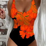 Luciana - Elegant Floral Print One-Piece Swimsuit