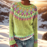 Ginevra – Comfortable Knitted Jumper with Fair Isle Detail