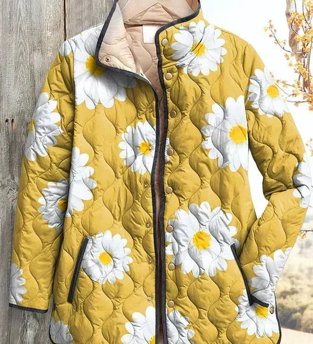 Vanda – Quilted Jacket with Daisy Pattern