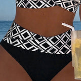 Sara - Two-Piece Bikini with Diamond Cut and Pattern