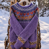 Federica – Warm Jumper with Traditional Woven Shoulder Detail