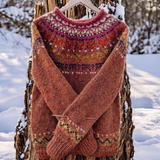 Valentina – Warm Jumper with Knitted Round Shoulder Pattern