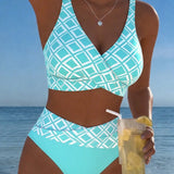 Sara - Two-Piece Bikini with Diamond Cut and Pattern