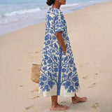 Fabiola - Blue Embroidered Dress