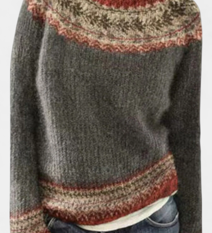 Jolessa Knitted Jumper with Nordic Print