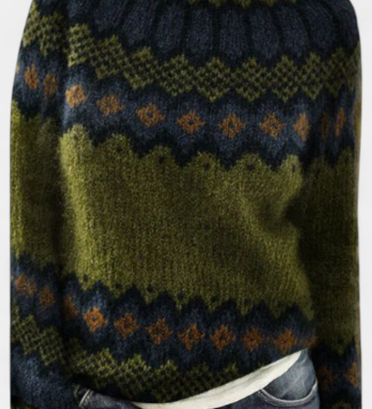 Jolessa Knitted Jumper with Nordic Print