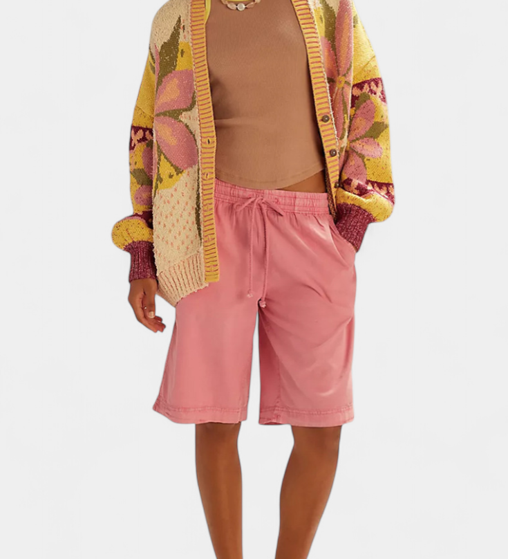 Casey Floral Knit Cardigan with Relaxed Fit