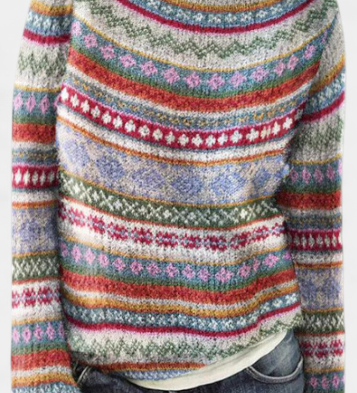 Jolessa Knitted Jumper with Nordic Print