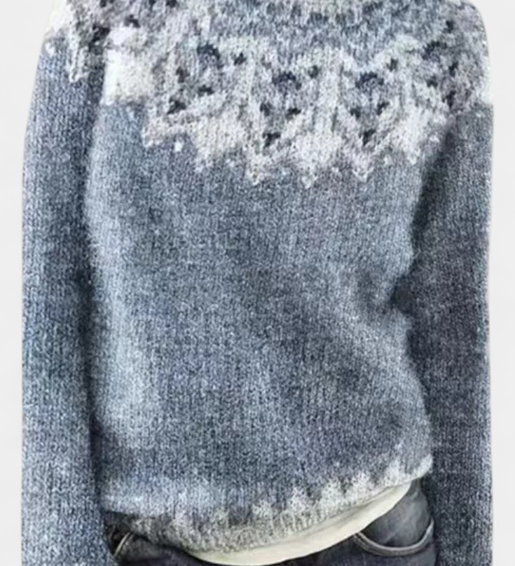 Jolessa Knitted Jumper with Nordic Print