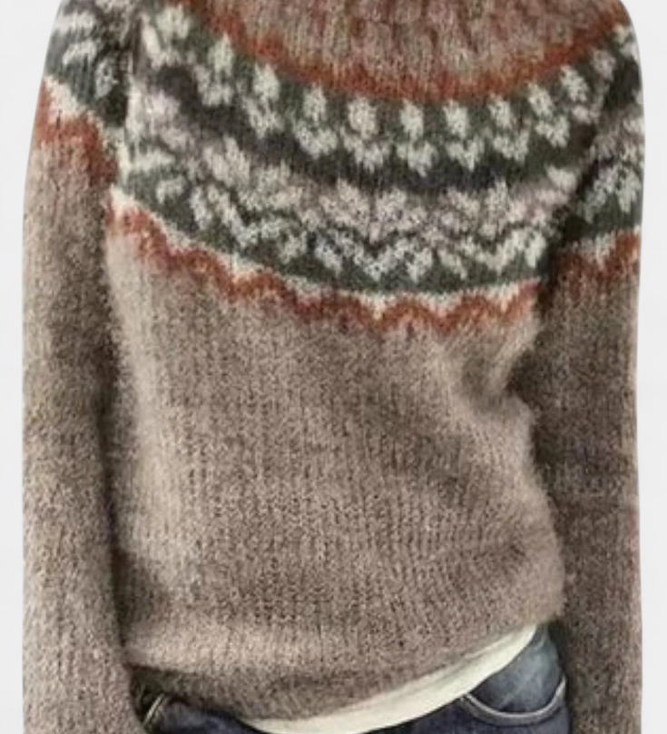 Jolessa Knitted Jumper with Nordic Print