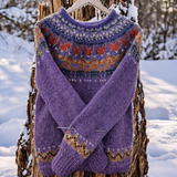 Benedetta – Warm Jumper with Traditional Woven Shoulder Detail