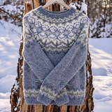 Silvia – Warm Jumper with Traditional Woven Shoulder Pattern